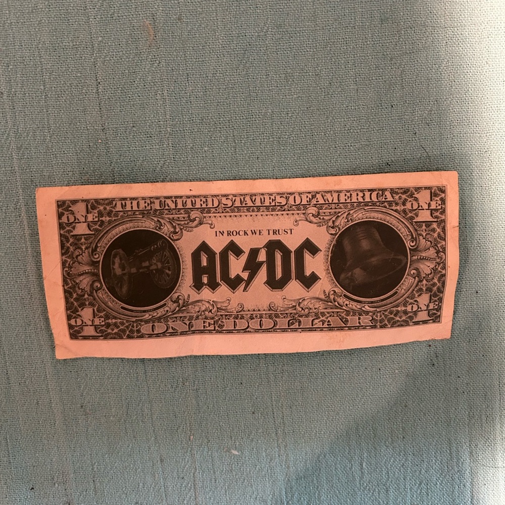 AC/DC $$ Talks Video Shoot Prop $$ Rare 2 Sided 1990 Very Cool - Picture 3 of 3